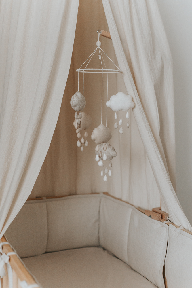 Бортики в кроватку изо льна с хлопком