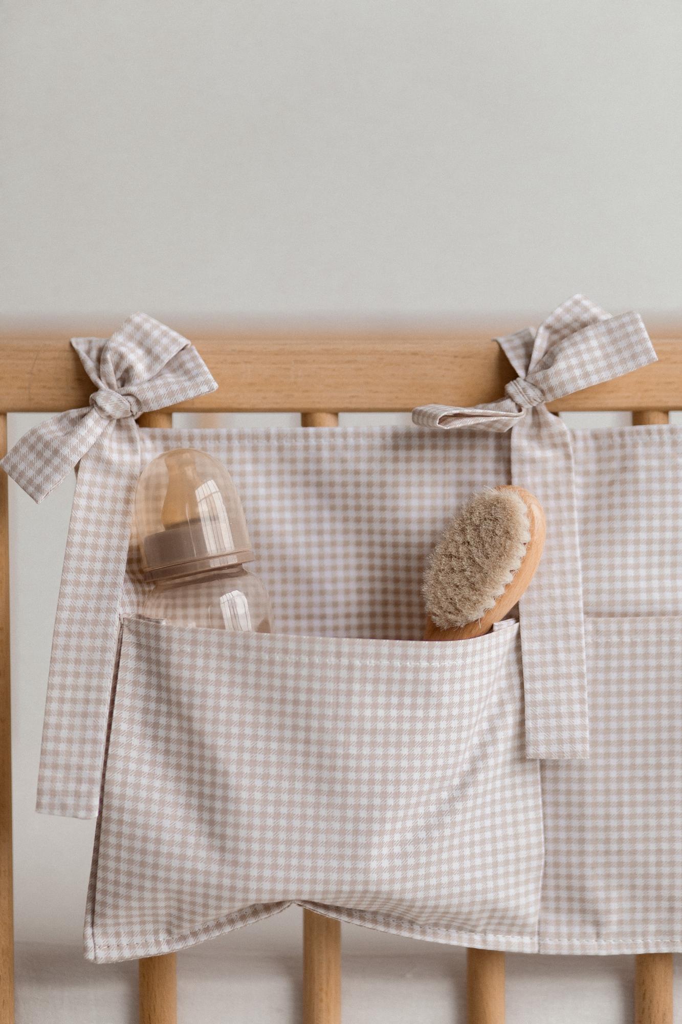 Органайзер из хлопка в бежевую клеточку