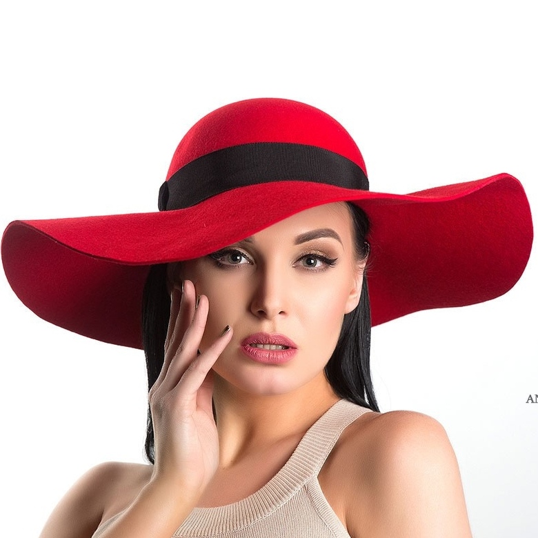 красный, осенняя шляпа, зимняя шляпа, весенняя шляпа, шляпа с большими полями, элегантная шляпа, дизайнерская шляпа, Анна Андриенко, шляпа как у Одри Хепберн, купить красную шляпу в Москве, купить шляпу Спб, флоппи, купить шляпу с мягкими полями