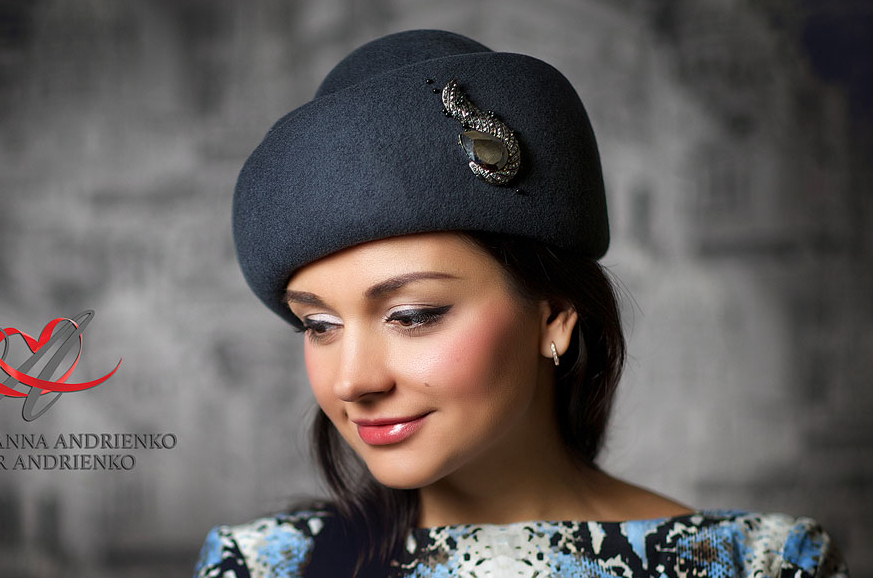 шляпка, шляпка из фетра, чалма, черная чалма, ручная работа, Анна Андриенко, серая шляпка, тюрбан, женская шляпка, Купить шляпку, Модная шляпка