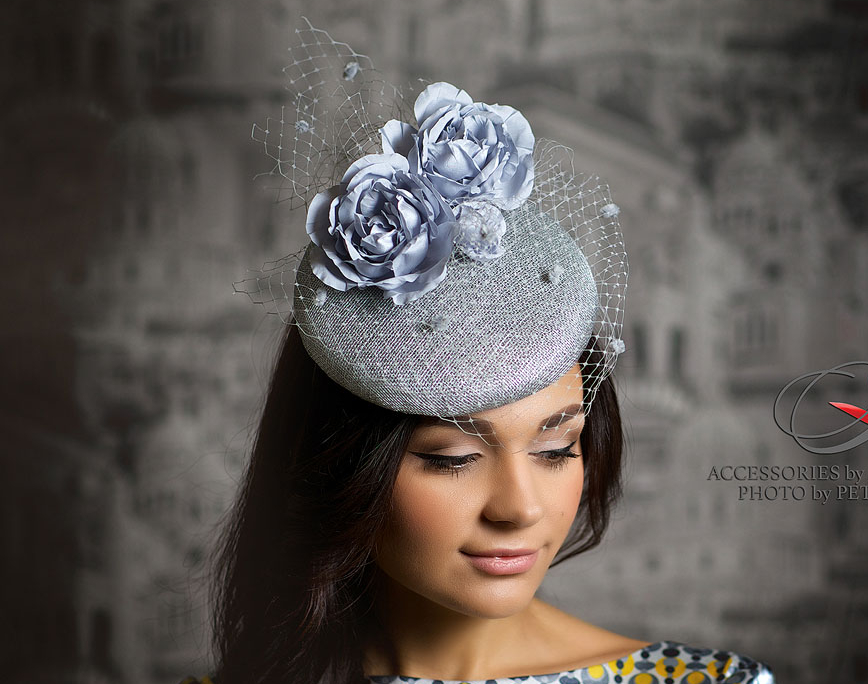шляпка, вечерняя шляпка, шляпка таблетка, серебристая шляпка, Анна Андриенко, ручная работа, Anna Andrienko, Hat, Hats, handmade, millinery, шляпка с вуалью, вуалетка, шляпка для скачек, ручная работа, шляпка для скачек, котельная шляпка, шляпка для праздника, серая шляпка, синяя шляпка, головной убор, шляпка с цветами, шляпка с розами, шелковые цветы, цветы ручной работы