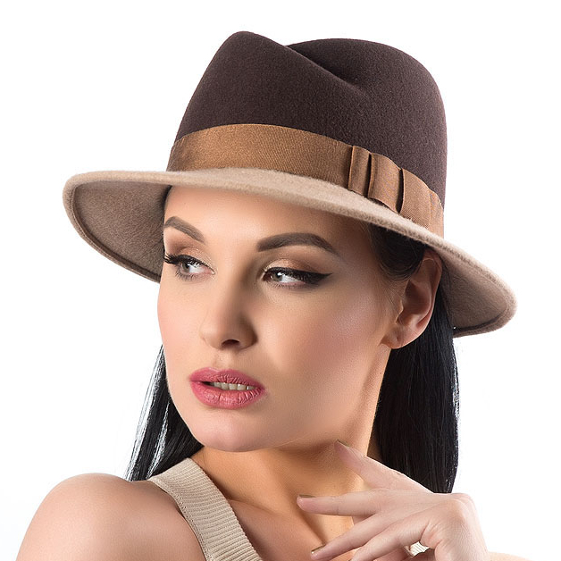 купить женскую фетровую шляпу, купить двухцветную шляпу в Питере, купить шляпу из фетра в Москве, весенняя шляпа, шляпа с полями, зимняя шляпа, осенняя шляпа, коричневая шляпа, бежевая шляпа купить, Классическая женская шляпа купить, Анна Андриенко