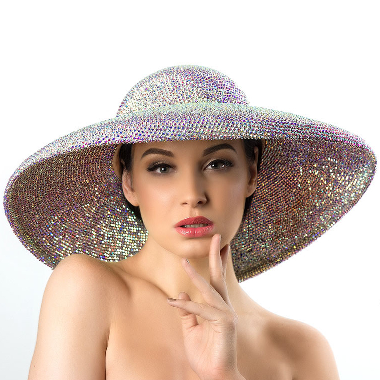 купить эксклюзивную шляпу из страз, дизайнерская шляпа, Анна Андриенко, купить шляпу в Москве, купить шляпу в Питере, шляпа для скачек, вечерняя шляпа, необычная шляпа