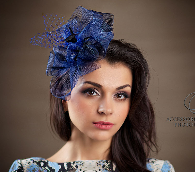 Анна Андриенко, вуалетка, шляпка, Купить шляпку, купить вуалетку, шляпка спб, купить шляпку в Питере, вечерняя вуалетка, вечерняя шляпка, синяя вуалетка, синяя шляпка, шляпка с перьями, вуалетка с перьями, шляпка с вуалью, шляпка для скачек, шляпка для праздника, вуалетка для праздника, ручная работа, Anna Andrienko, hat, hats, millinery