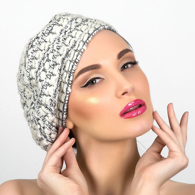 купить берет шанель, Анна Андриенко, мягкий берет из твида