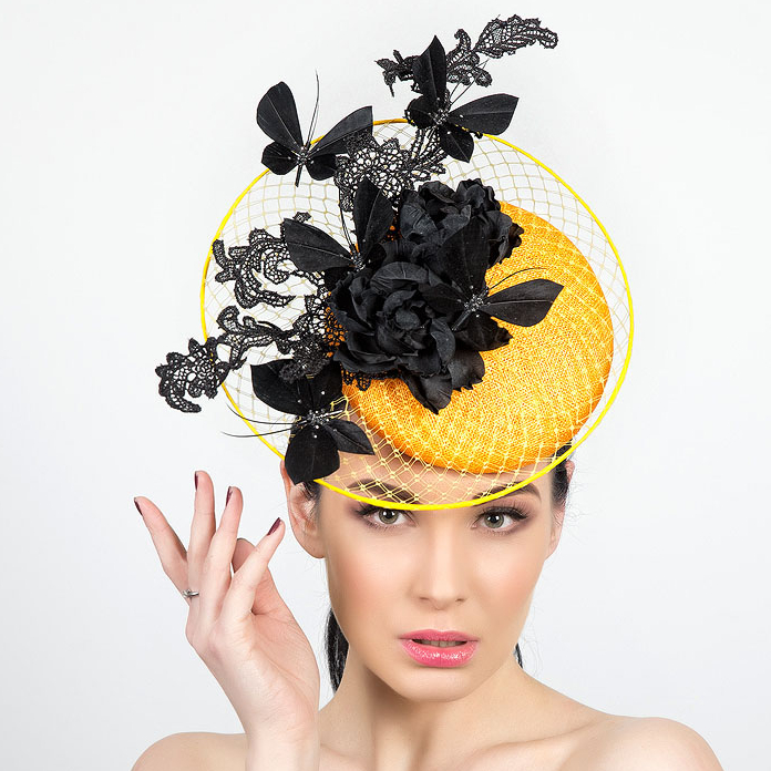 вечерние шляпки купить +в москве,  шляпка таблетка с вуалью, шляпка для скачек , цветок женская шляпка, желтая шляпка купить в спб