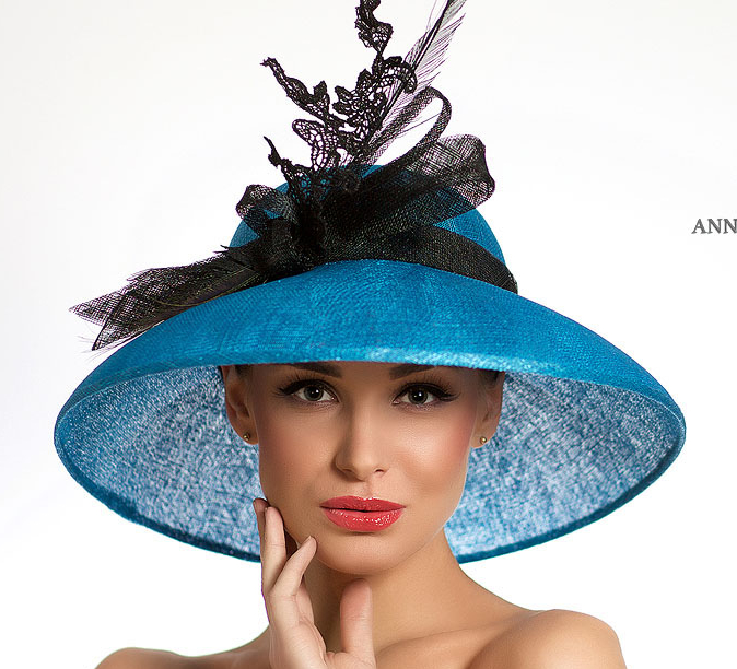 Шляпа, шляпа с полями, синяя шляпа, шляпа с вуалью, широкополая шляпа, летняя шляпа, шляпа для скачек, шляпа с вуалью, шляпа с бантом, вечерняя шляпа, красивая шляпа, дизайнерская шляпа, Анна Андриенко, головные уборы, купитиь шляпу, купить шляпу в Питере, купить шляпу Спб, Anna Andrienko, hat, hats, millinery