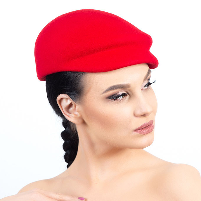 шляпка из фетра, дизайнерская шляпка, весенняя шляпка, весенняя кепка, женская кепка, фетровая кепка, красная кепка, осенняя кепка, шляпка с козырьком, зимняя кепка, кепка из фетра, женская кепка, Анна Андриенко, купить кепи спб, купить кепи в Москве, купить кепку в Питере