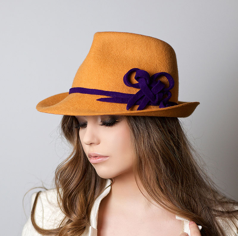 hat, hats, Anna Andrienko, янтарный, купить шляпу, купить фетровую шляпу, купить шляпу из фетра, купить женскую шляпу, купить шляпу с полями, купить желтую шляпу, купить федору, купить шляпу спб, купить шляпу москва, шляпа, фетровая шляпа, шляпа из фетра, желтая шляпа, Анна Андриенко, федора, шляпа федора, женская шляпа, классическая шляпа, весенняя шляпа