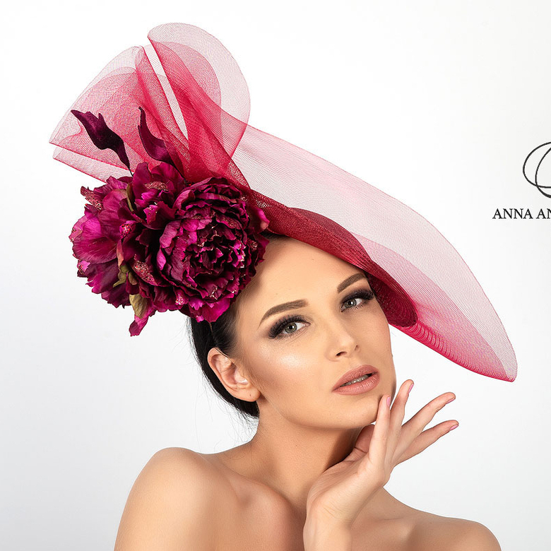 Дизайнерская шляпка для скачек с цветами Примавере, купить вечернюю шляпку в москве, эксклюзивные головные уборы Анна Андриенко