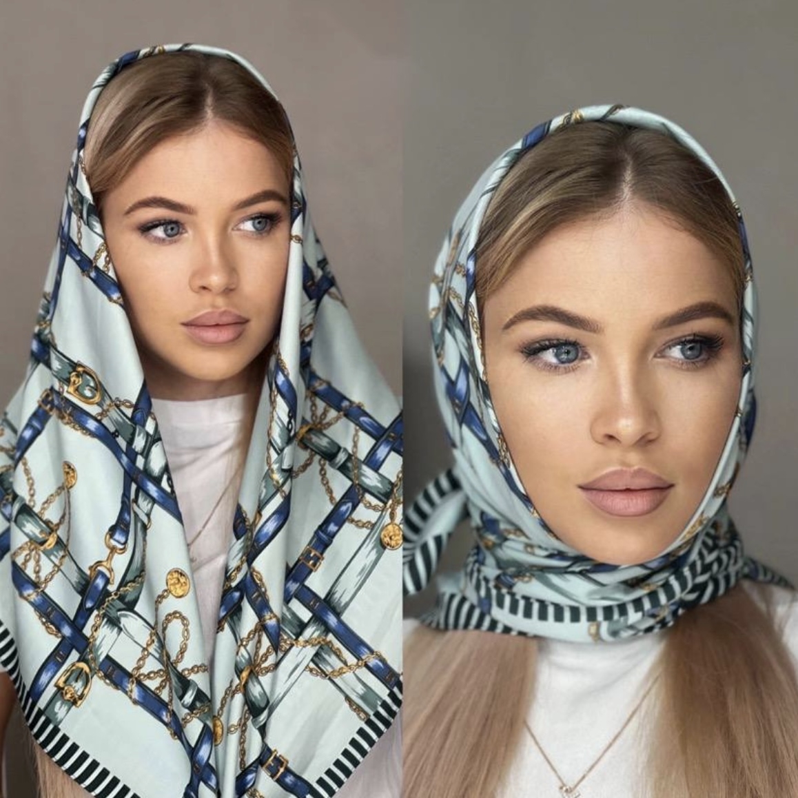 Женский платок из атласа, купить платок в подарок