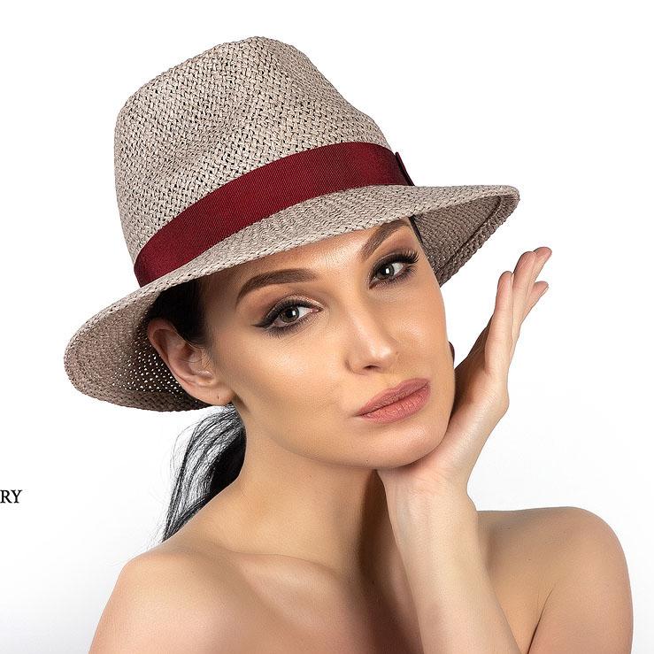 Летняя женская шляпа федора серая, Анна Андриенко, купить летнюю шляпу в Москве, купить летнюю шляпу Спб