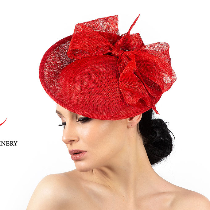 головной убор Красная вечерняя шляпка  для скачек