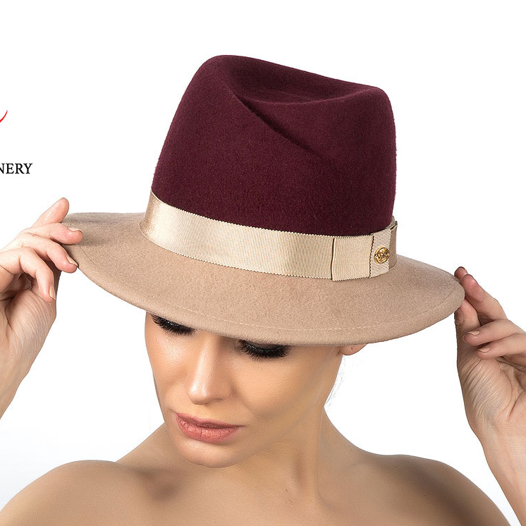 двухцветная шляпа, купить шляпу, купить фетровую шляпу, купить женскую шляпу, модная шляпа, голубая шляпа, коричневая шляпа, классическая шляпа, шляпа с полями, весенняя шляпа, осенняя шляпа, зимняя шляпа