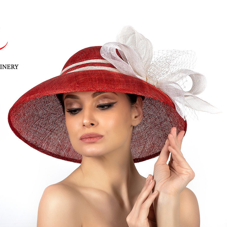 Летняя широкополая шляпа красная купить в Москве, дизайнерские головные уборы Анна Андриенко СПб