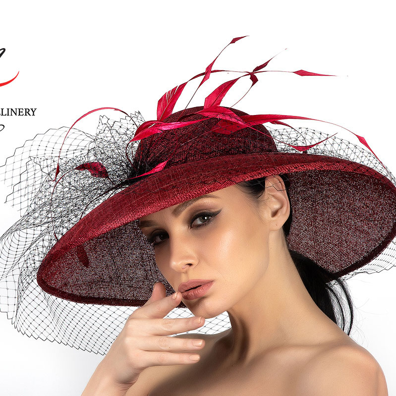 купить бордовую шляпу для скачек, широкополая шляпа, свадебная шляпа, шляпа для свадьбы, шляпа для невесты, черно-бордовая шляпа, шляпа с круглой тульей, шляпа с большими полями, летняя шляпа, шляпа для лета, шляпа для пляжа, светская шляпа, дизайнерская шляпа, Анна Андриенко, шляпа с большими полями, шляпа для скачек, вечерняя шляпа, шляпа для праздника, шляпа для фотосессии