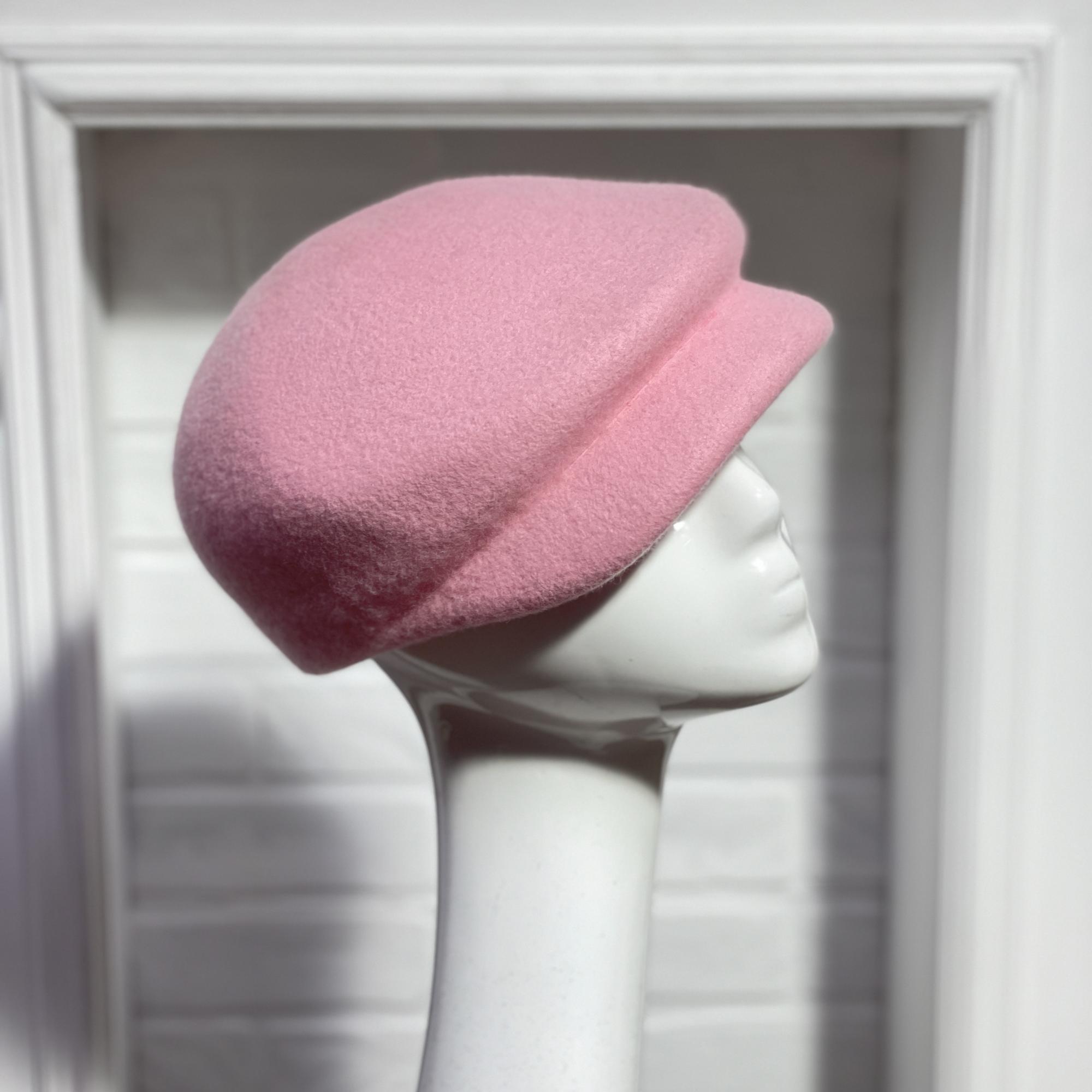 Кепка женская  розовая, шляпка из фетра с козырьком, дизайнерские головные уборы Анна Андриенко