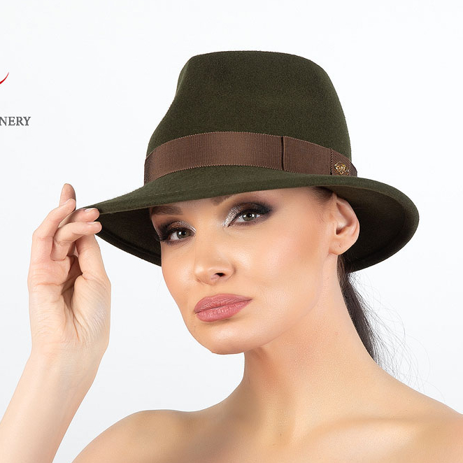 фетровая шляпа, шляпа из фетра, купить шляпу, классическая шляпа, Анна Андриенко, женская шляпа, осенняя шляпа, зеленая шляпа, зимняя шляпа, весенняя шляпа, шляпа с полями