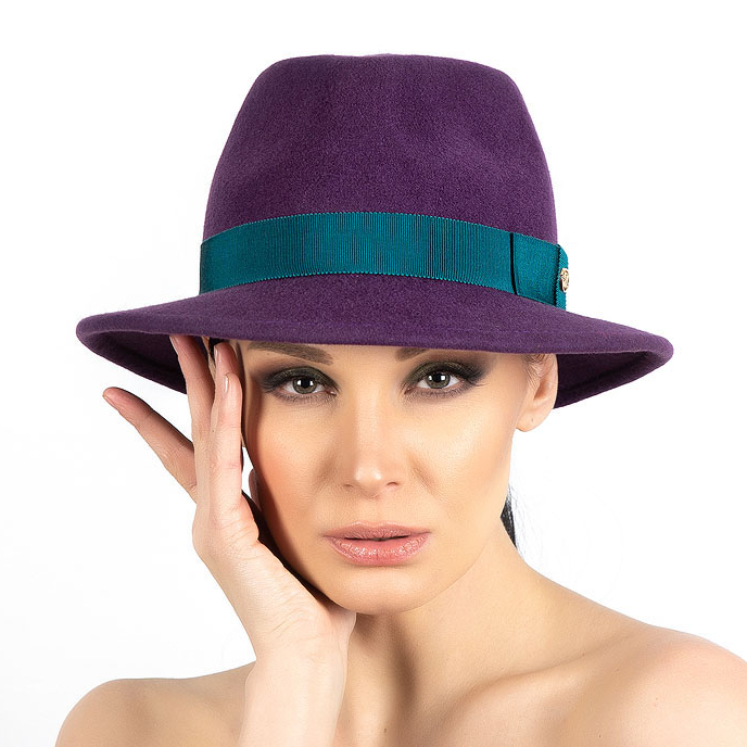 фетровая шляпа, шляпа из фетра, купить шляпу, классическая шляпа, Анна Андриенко, женская шляпа, осенняя шляпа, фиолетовая шляпа, зимняя шляпа, весенняя шляпа, шляпа с полями