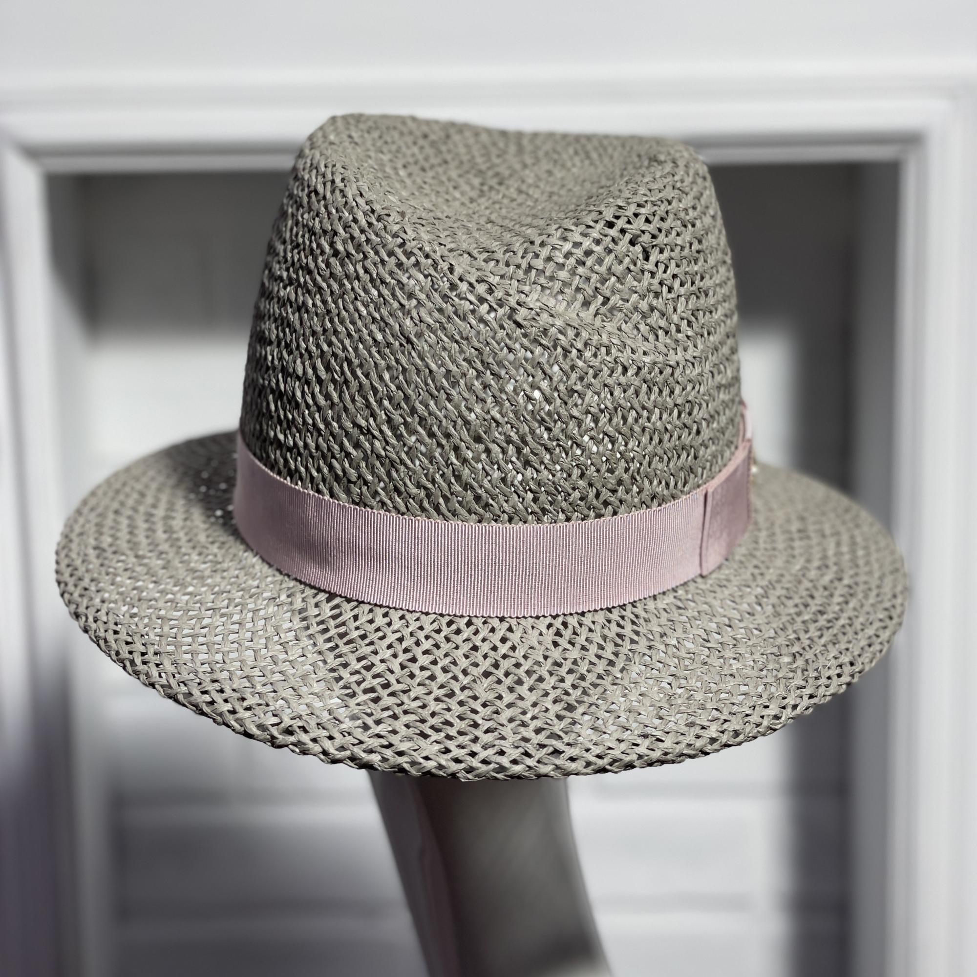 Летняя женская шляпа федора серая, Анна Андриенко, купить летнюю шляпу в Москве, купить летнюю шляпу Спб