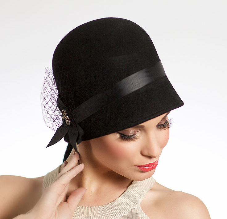 Шляпа, шляпка, стильная шляпа, головной убор, ручная работа, женский головной убор, фетр, шляпка из фетра, осенняя шляпка, зимняя шляпка, шляпка на осень, ретро шляпка, классическая шляпа, женская шляпа, клош, шляпка клош, шляпка Гетсби , черная шляпка, Анна Андриенко,