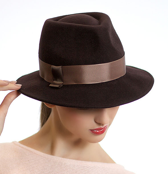 фетровая шляпа, шляпа из фетра, купить шляпу, классическая шляпа, Анна Андриенко, женская шляпа, осенняя шляпа, коричневая шляпа, зимняя шляпа, весенняя шляпа, шляпа с полями