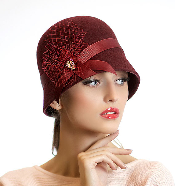клош, купить шляпку, шляпка, шляпка клош, женская шляпка, бордовая шляпка, шляпка колокольчик, стильная шляпка, ретро шляпка, весенняя шляпка, зимняя шляпка, осенняя шляпка, дизайнерская шляпка, Анна Андриенко