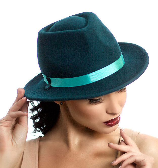 фетровая шляпа, шляпа из фетра, купить шляпу, классическая шляпа, Анна Андриенко, женская шляпа, осенняя шляпа, коричневая шляпа, зимняя шляпа, весенняя шляпа, шляпа с полями, бирюзовая шляпа
