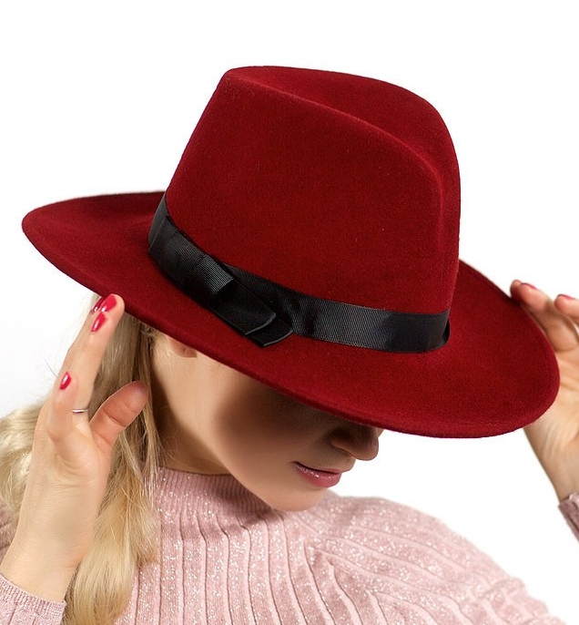 шляпа, классическая шляпа, купить шляпу, красная шляпа, шляпа из фетра, фетровая шляпа, осенняя шляпа, зимняя шляпа, весенняя шляпа, дизайнерская шляпа, Анна Андриенко