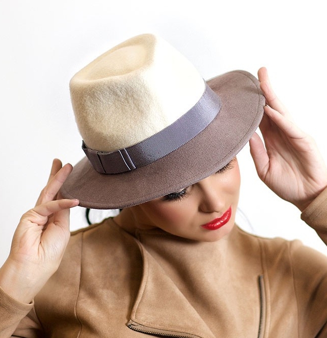 двухцветная шляпа, серая шляпа, белая шляпа, купить шляпу, фетровая шляпа, шляпа федора, шляпа борсалино, шляпа трилби, дизайнерская шляпа, шляпа ручной работы, весенняя шляпа, модная шляпа, стильная шляпа, Анна Андриенко