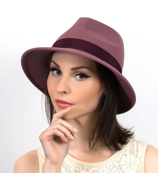 шляпа, классическая шляпа, женская шляпа, розовая шляпа, купить шляпу, шляпа федора, шляпа трели, осенняя шляпа, зимняя шляпа, весенняя шляпа, модная шляпа, Анна Андриенко, купить шляпу