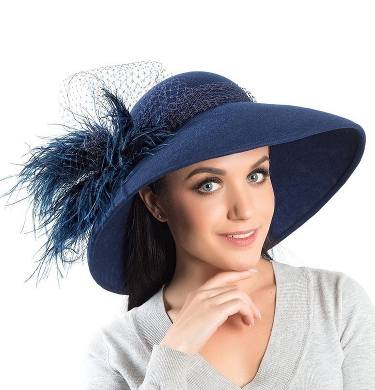 женская широкополая фетровая шляпа, шляпа как у одри хепберн купить, темно-синяя шляпа, осенняя шляпа, весенняя шляпа, шляпа как у Одри Хепберн, купить шляпу с полями в москве, купить шляпу спб, дизайнерская шляпа, Анна Андриенко