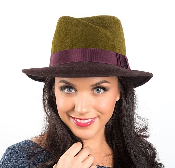 купить двухзцветную шляпу, купить осеннюю шляпу, купить весеннюю шляпу, купить шляпу из велюра в Питере, купить велюровую шляпу в Москве, зелено-коричневая двухцветная шляпа, купить дизайнерскую шляпу, Анна Андриенко