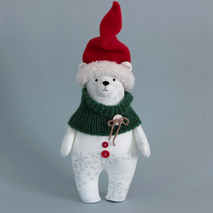 Мишка в шапке, мягкая игрушка ручной работы