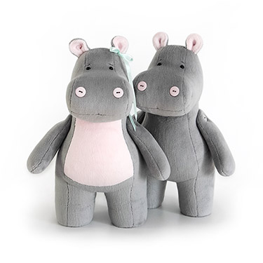 Выкройка бегемотов Тесс и Тоши с мастер-классом