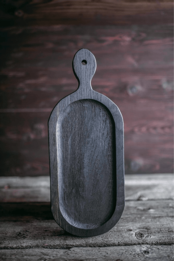 Доска для подачи дизайнерская овальная темная