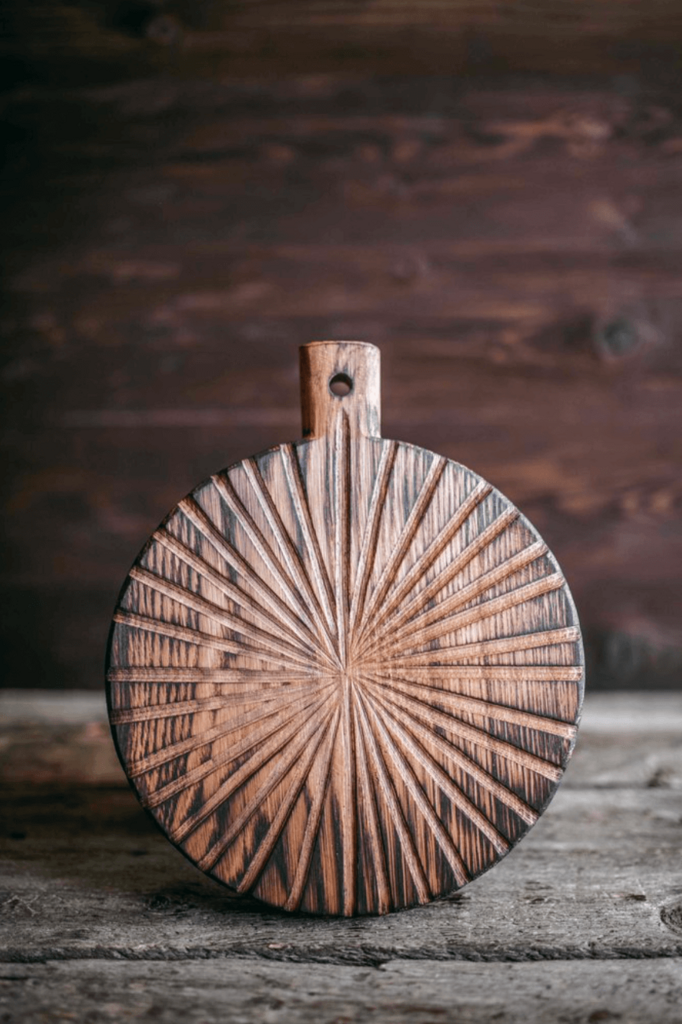 Доска разделочная дизайнерская с узорами светлая