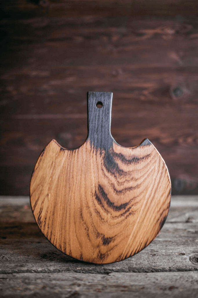 Доска для подачи дизайнерская круглая светлая