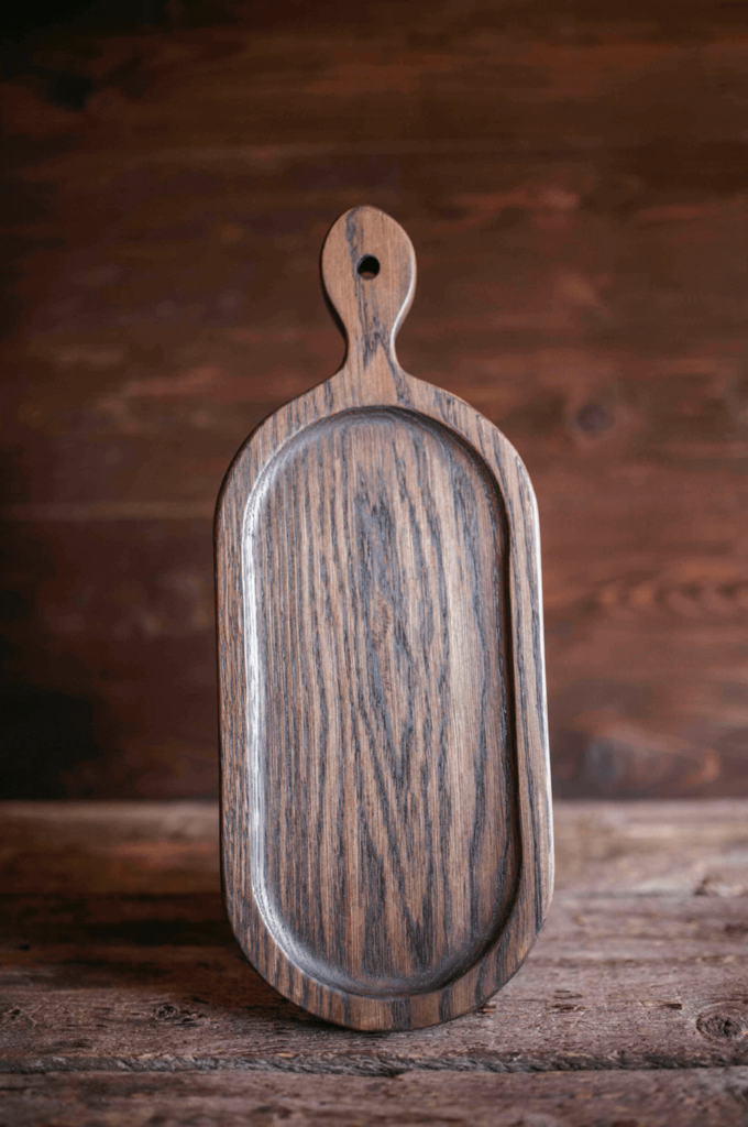 Доска для подачи овальная дуб темная