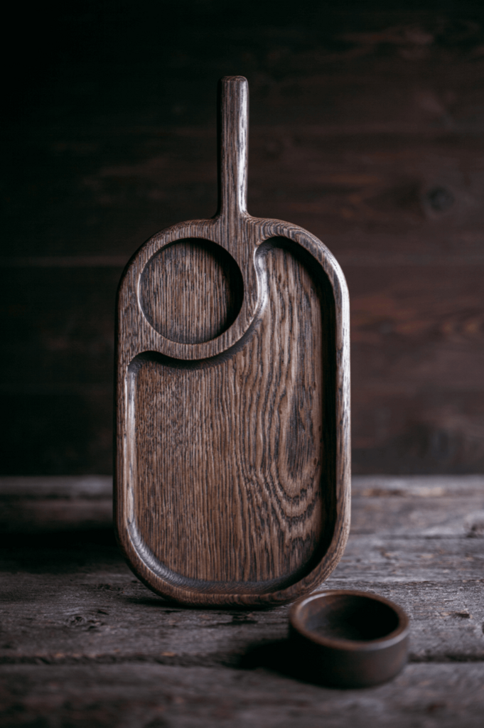 Доска для подачи с соусником прямоугольный