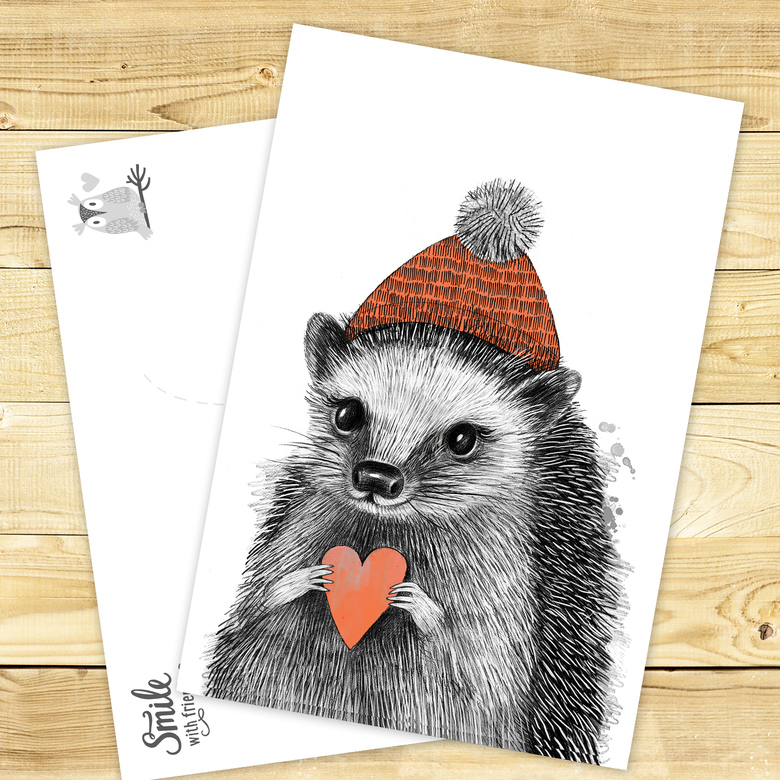 Малыш ежик - открытка