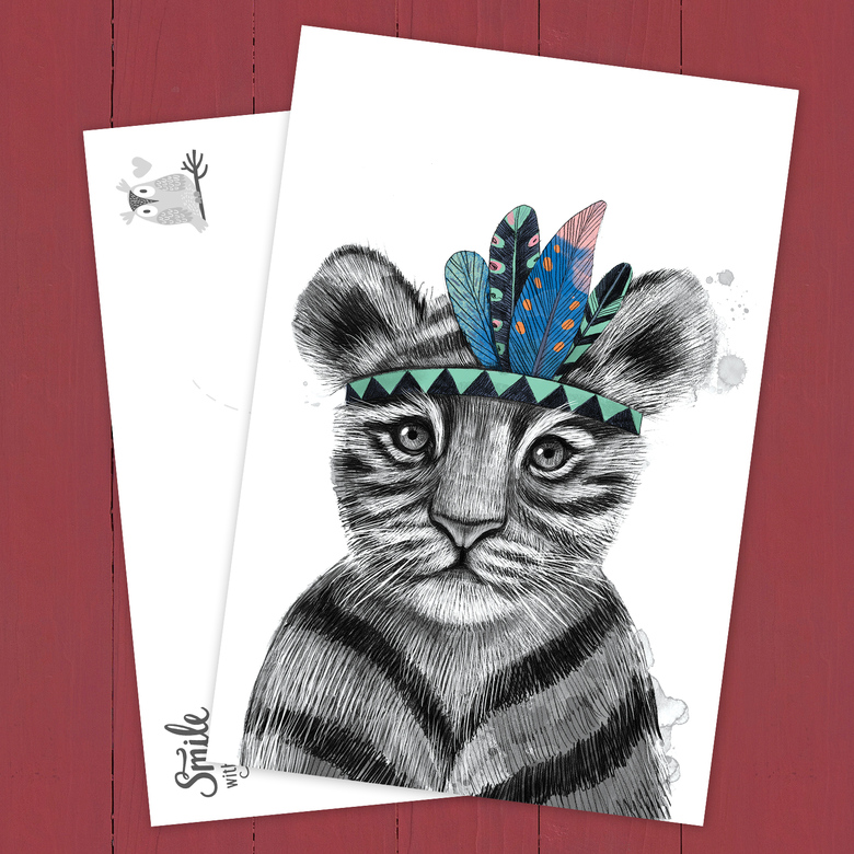 Малыш тигренок - открытка