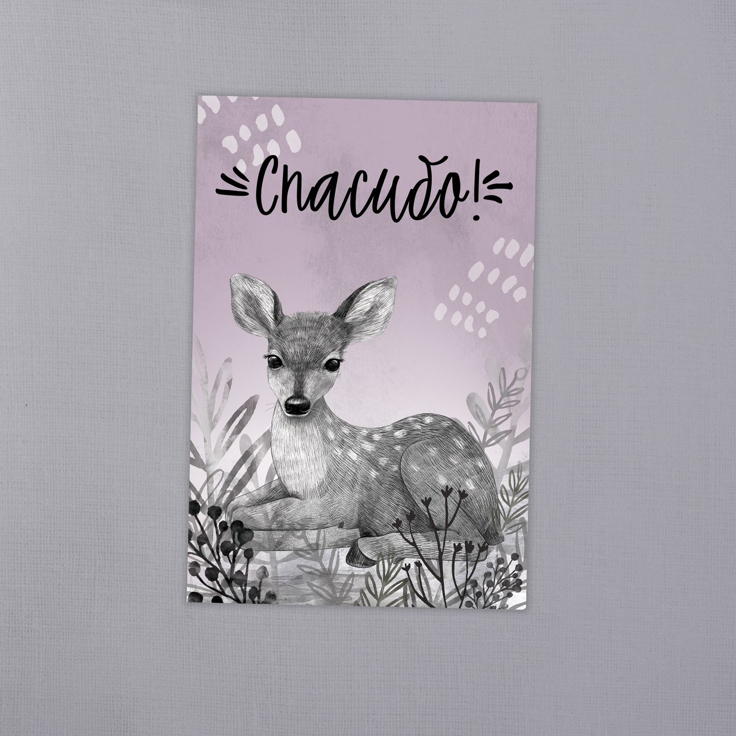 Спасибо - с оленёнком - открытка