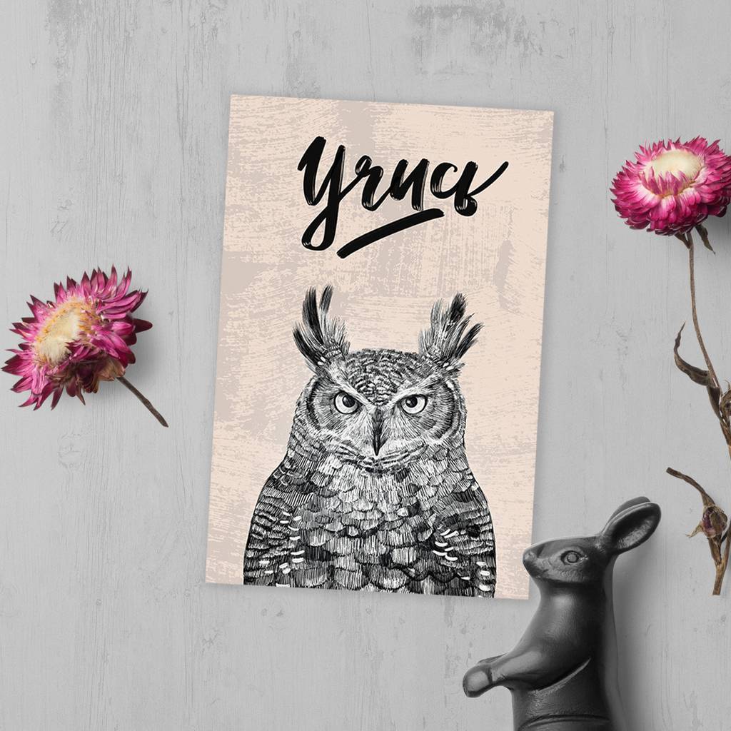 Учись - совет от совы - открытка