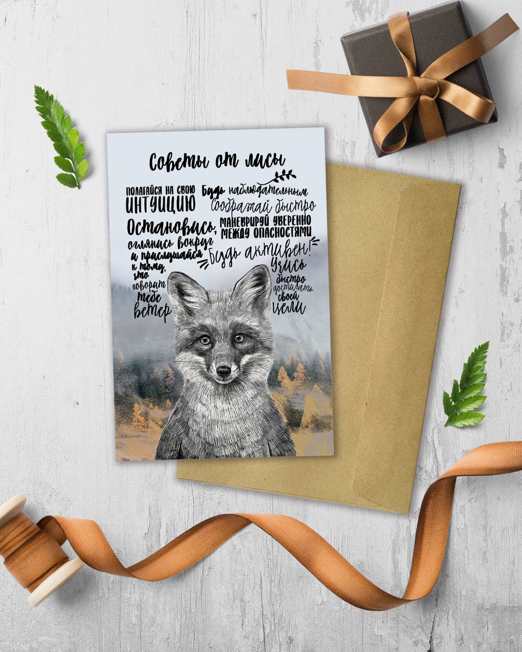Советы от лиса - открытка