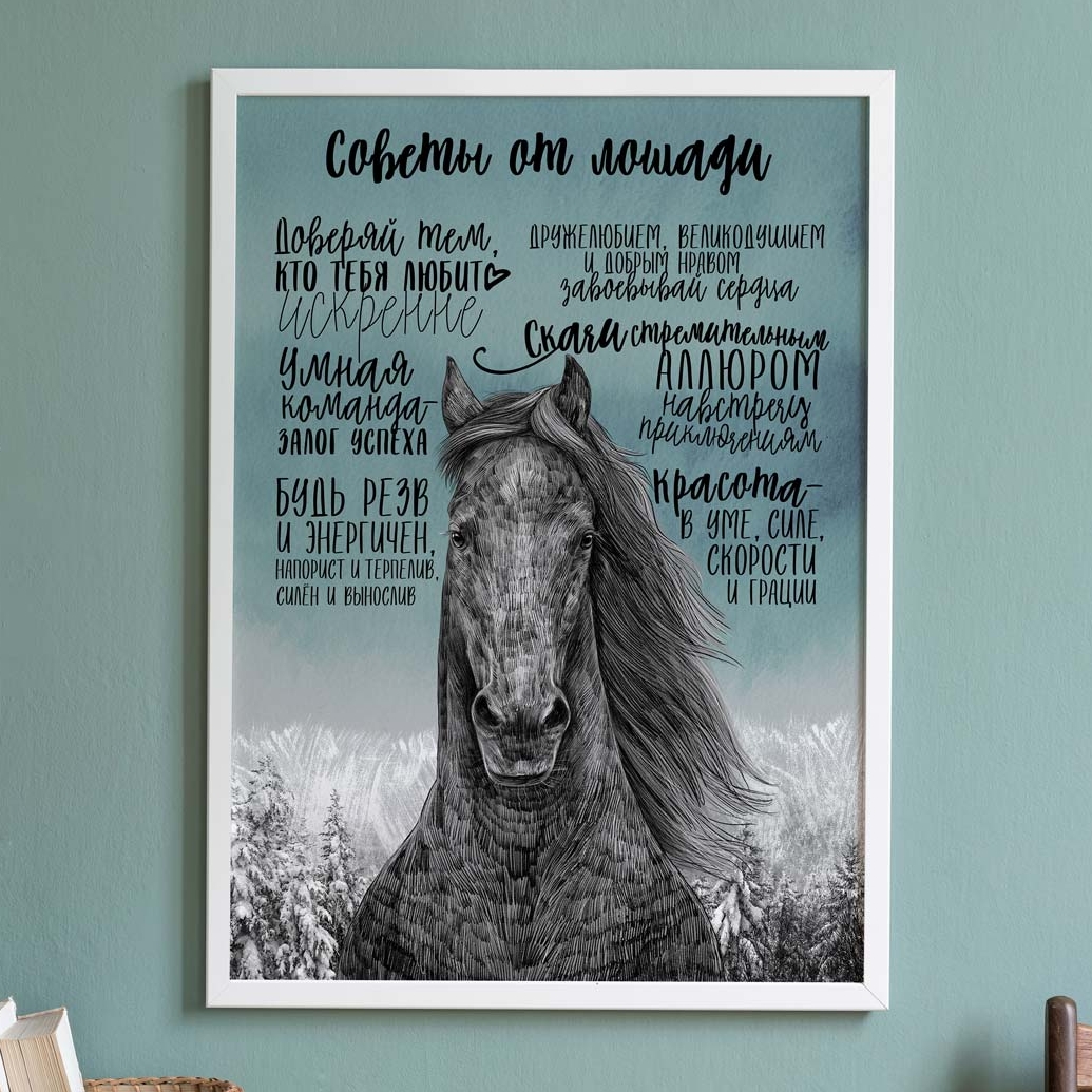 Советы от лошади  - постер - купить в интернет-магазине