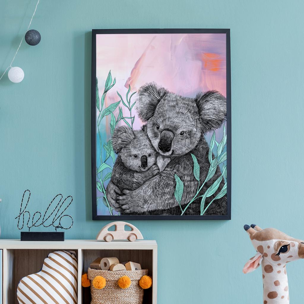 Коала с малышом - постер
