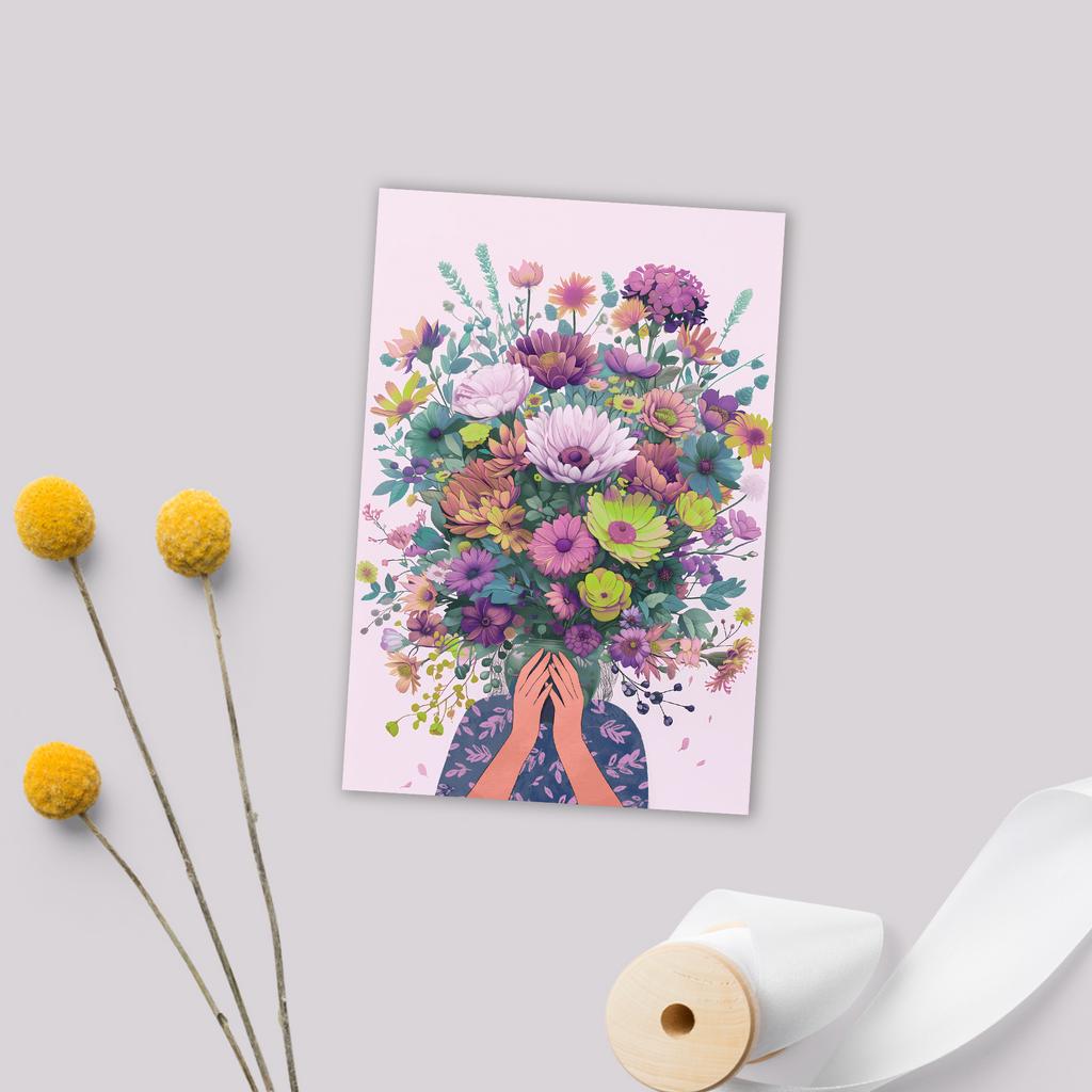 Большущий букет цветов - открытка