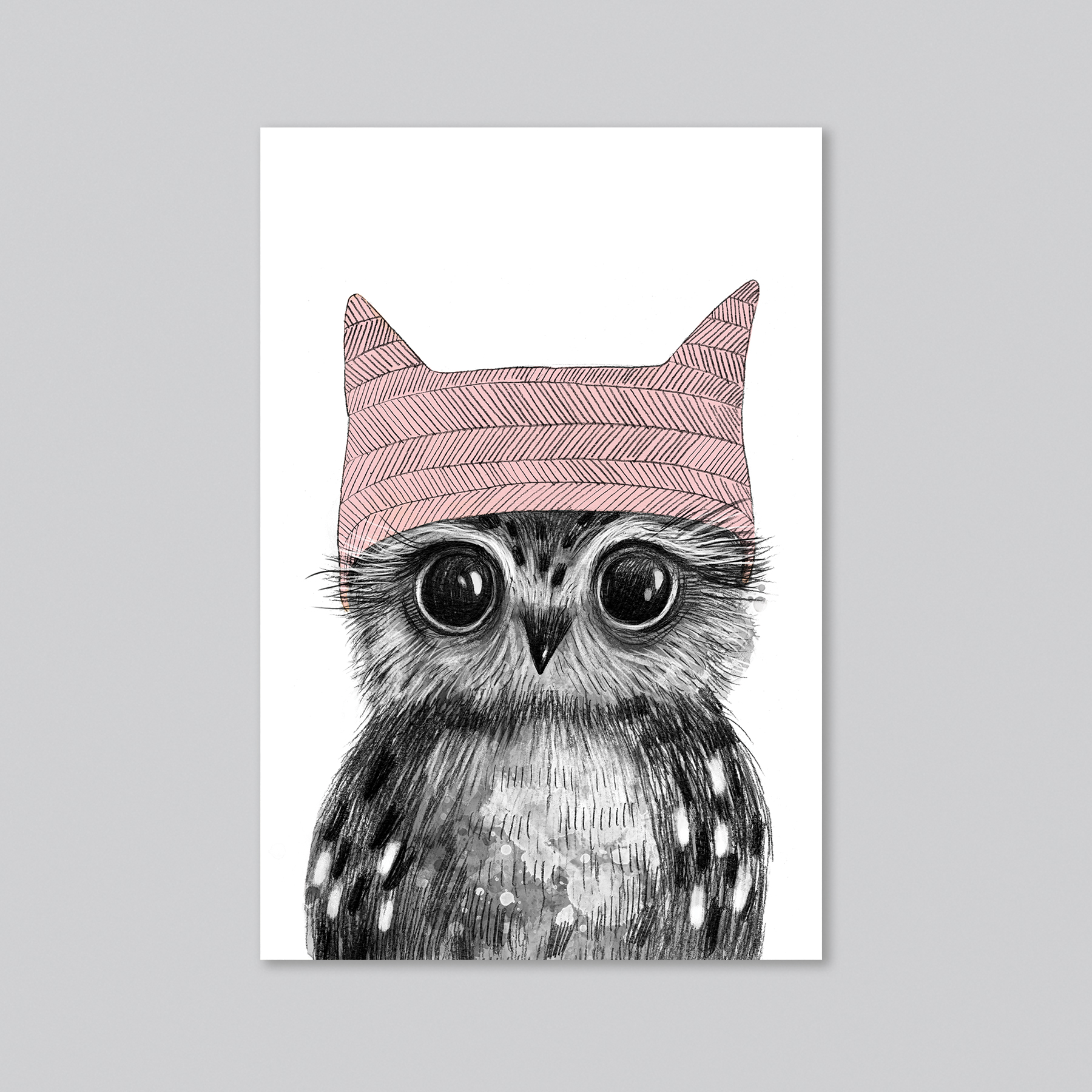 Малыш совенок - оптовая открытка - 20 штук