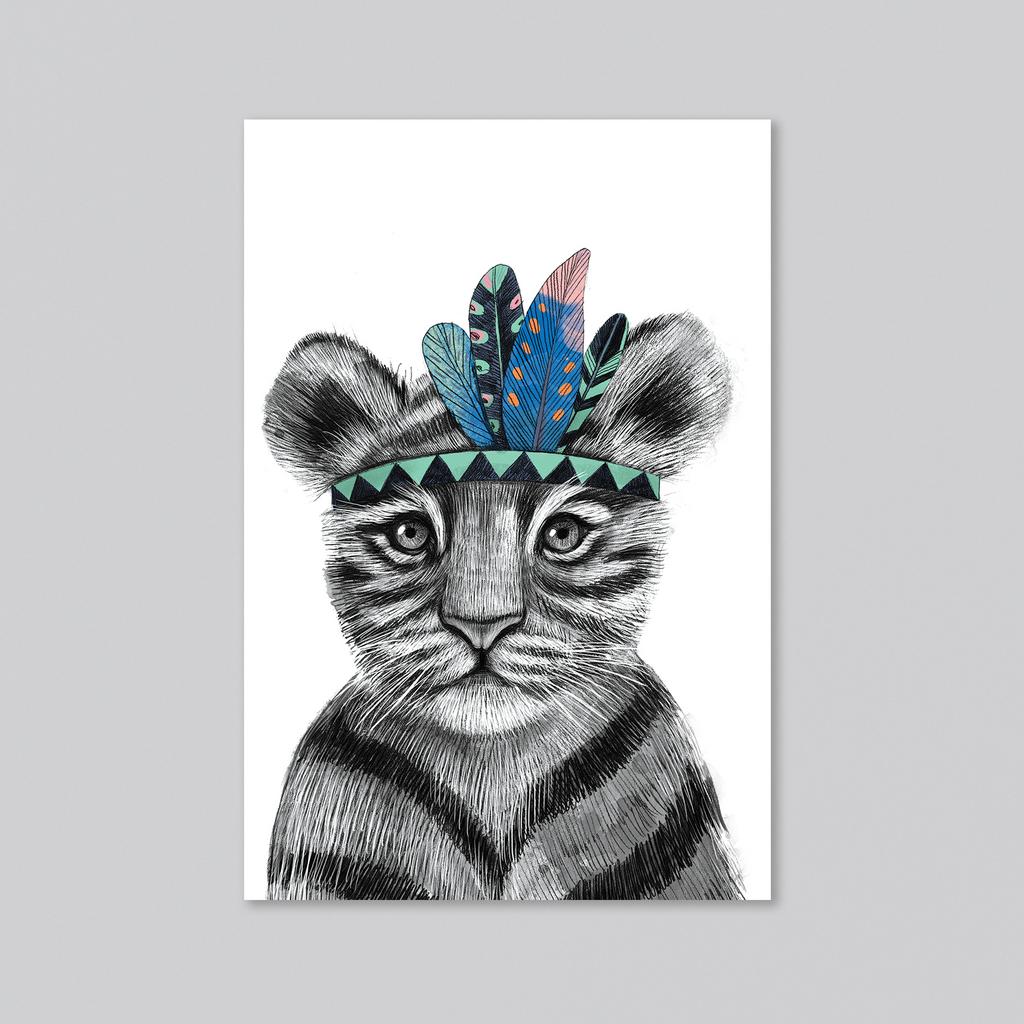 Малыш тигренок - оптовая открытка - 20 штук